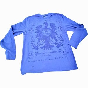 Marc Ecko Blue Cotton Pheonix Graphic New York Shirt NWOT